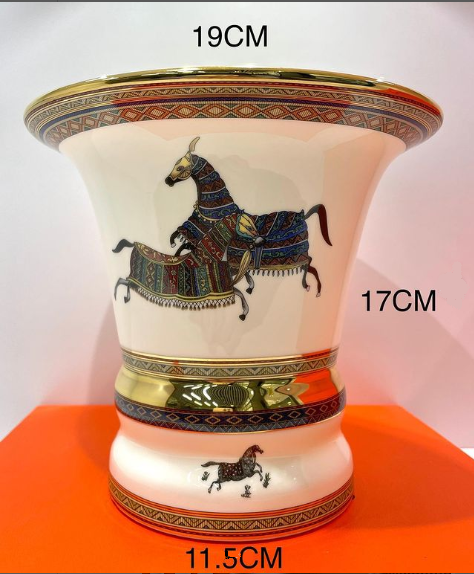 Hermes Wide Vase with Horses